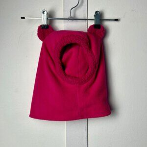 Pink Fleece Hood with Bear Ears Snow Balaclava FREE IN BUNDLE